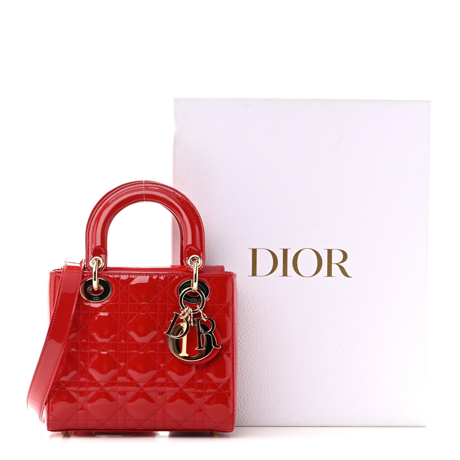 Christian Dior Patent Cannage Small Lady Dior Cherry Red 11 of 11