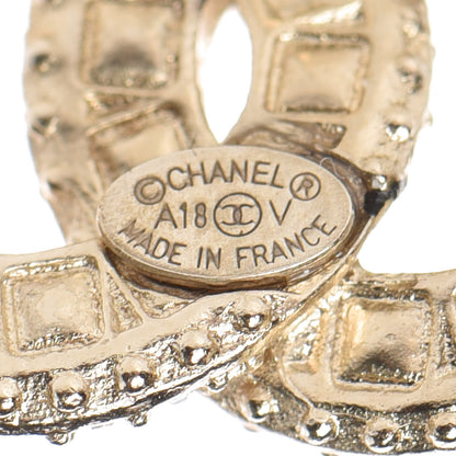 Chanel Crystal CC Earrings Gold 4 of 4