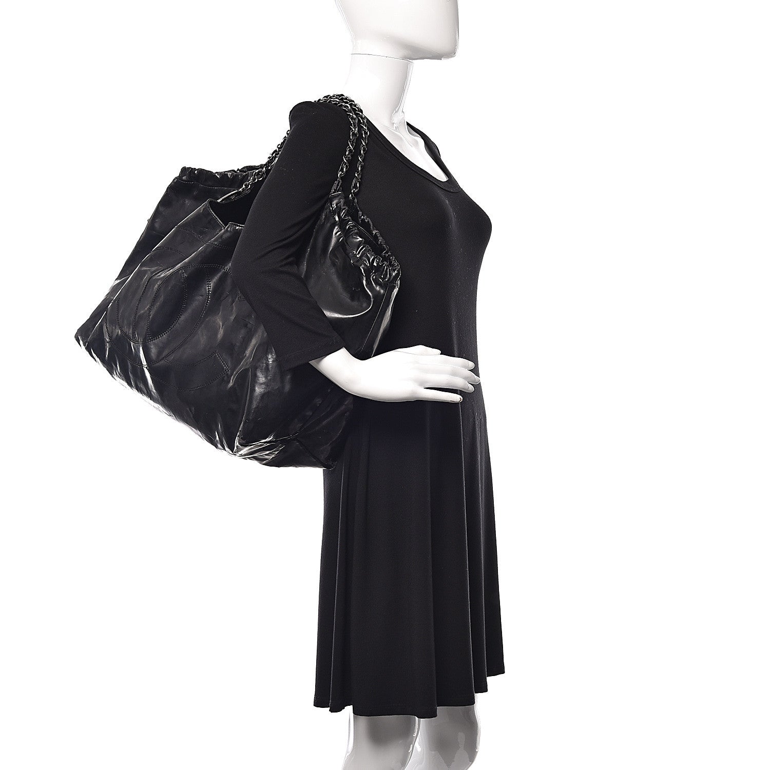 Chanel Vinyl XL Coco Cabas Black 2 of 22