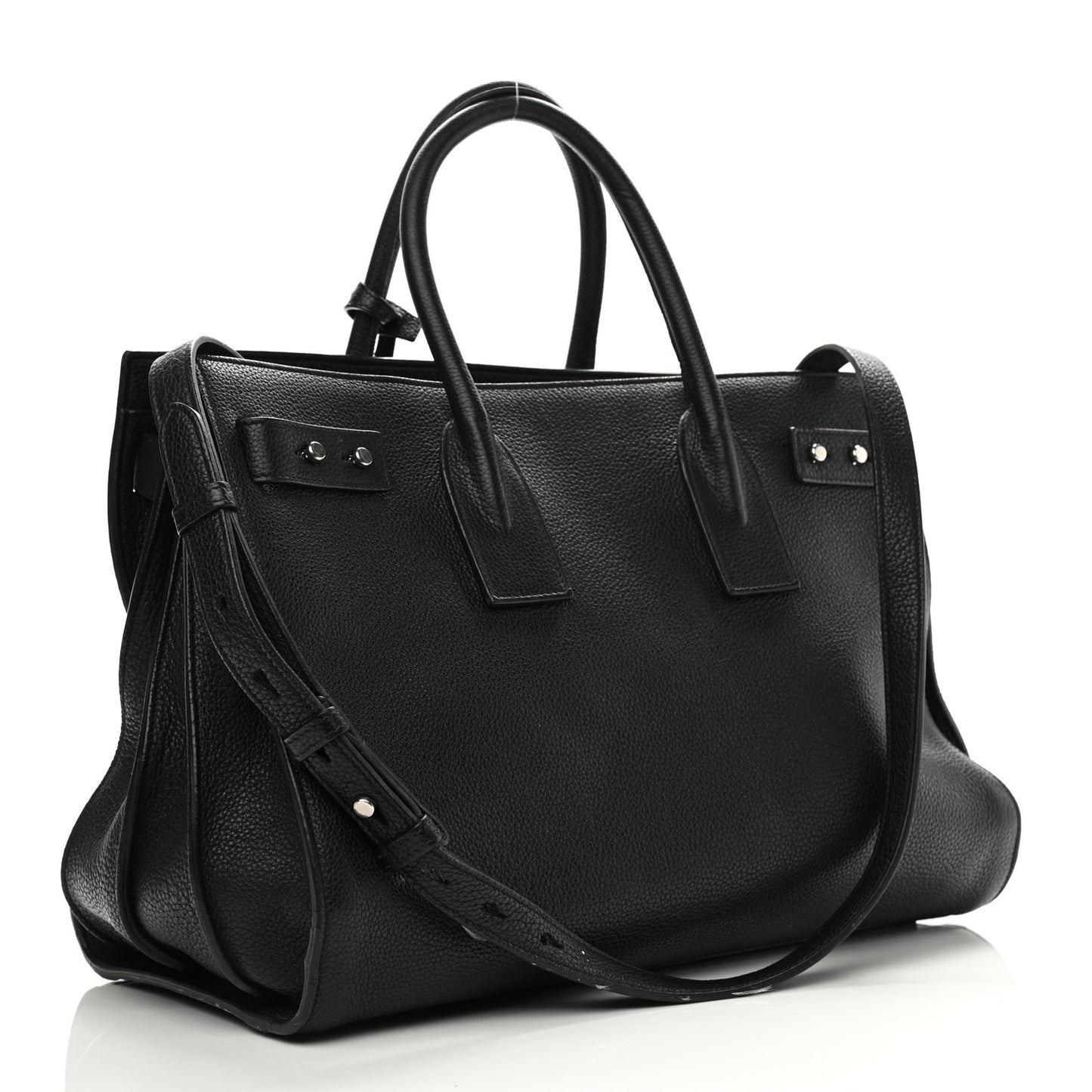 Grained Calfskin Medium Souple Sac De Jour Black