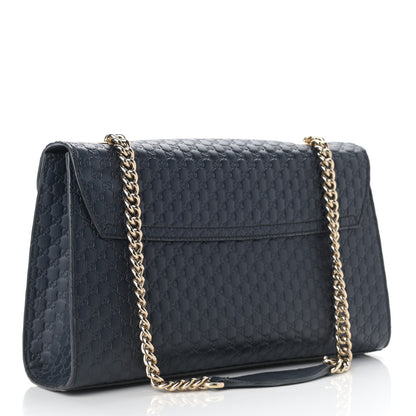 Gucci Soft Microguccissima Medium Emily Chain Shoulder Bag Blue 3 of 14
