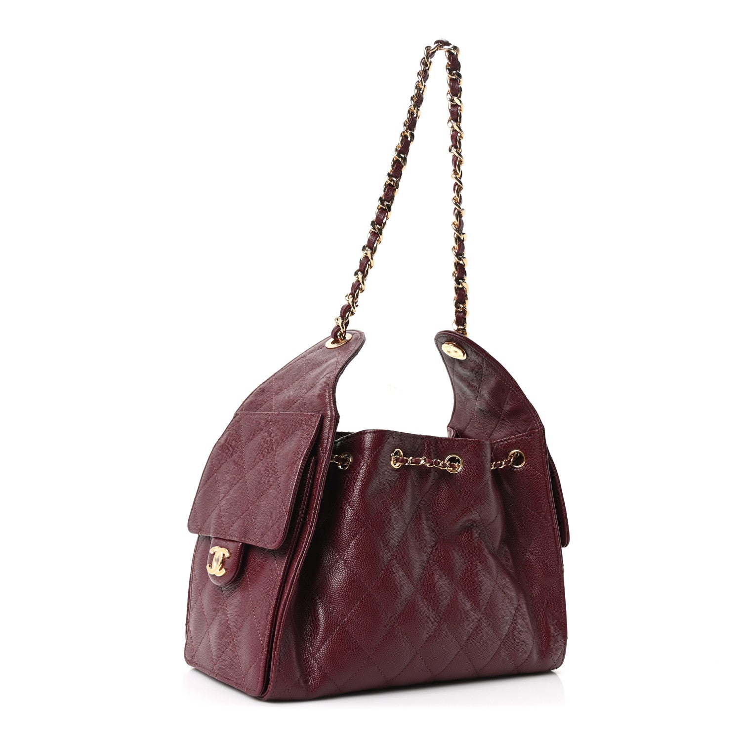 Chanel Caviar Quilted Small Chanel 25 Handbag Dark Burgundy 3 of 10