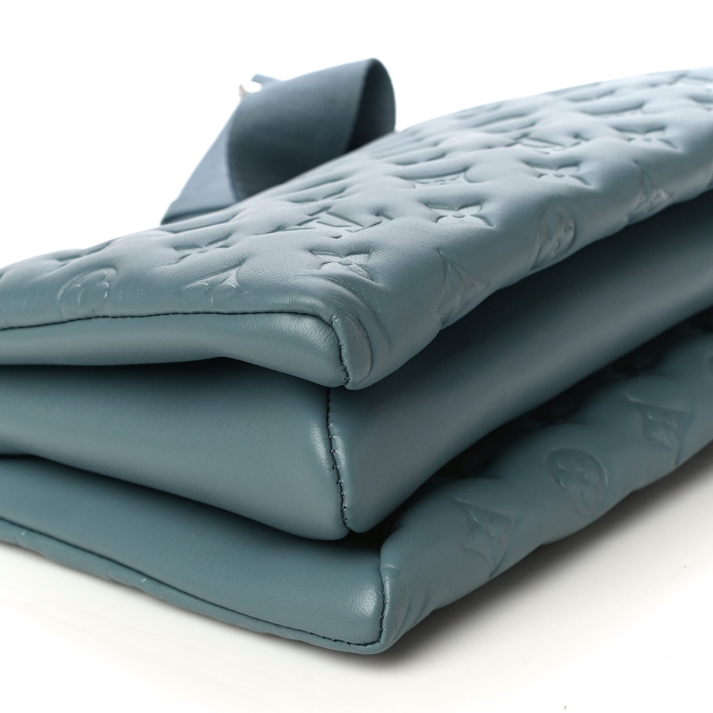 Lambskin Embossed Monogram Coussin PM Blue Glacier