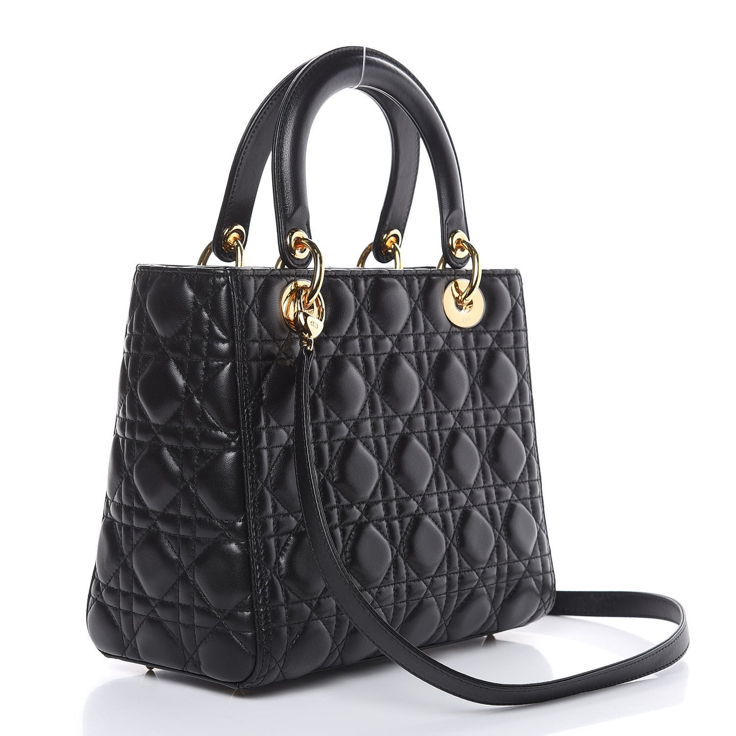 Lambskin Cannage Medium Lady Dior Black
