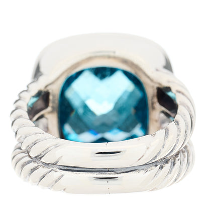 David Yurman Sterling Silver Diamond Blue Topaz 11mm Albion Ring 47 4 4 of 5