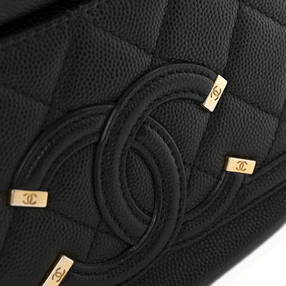 Chanel Caviar Quilted Filigree Waist Bag Black 11 of 14