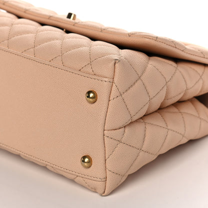 Chanel Caviar Quilted Small Coco Handle Flap Beige 11 of 12