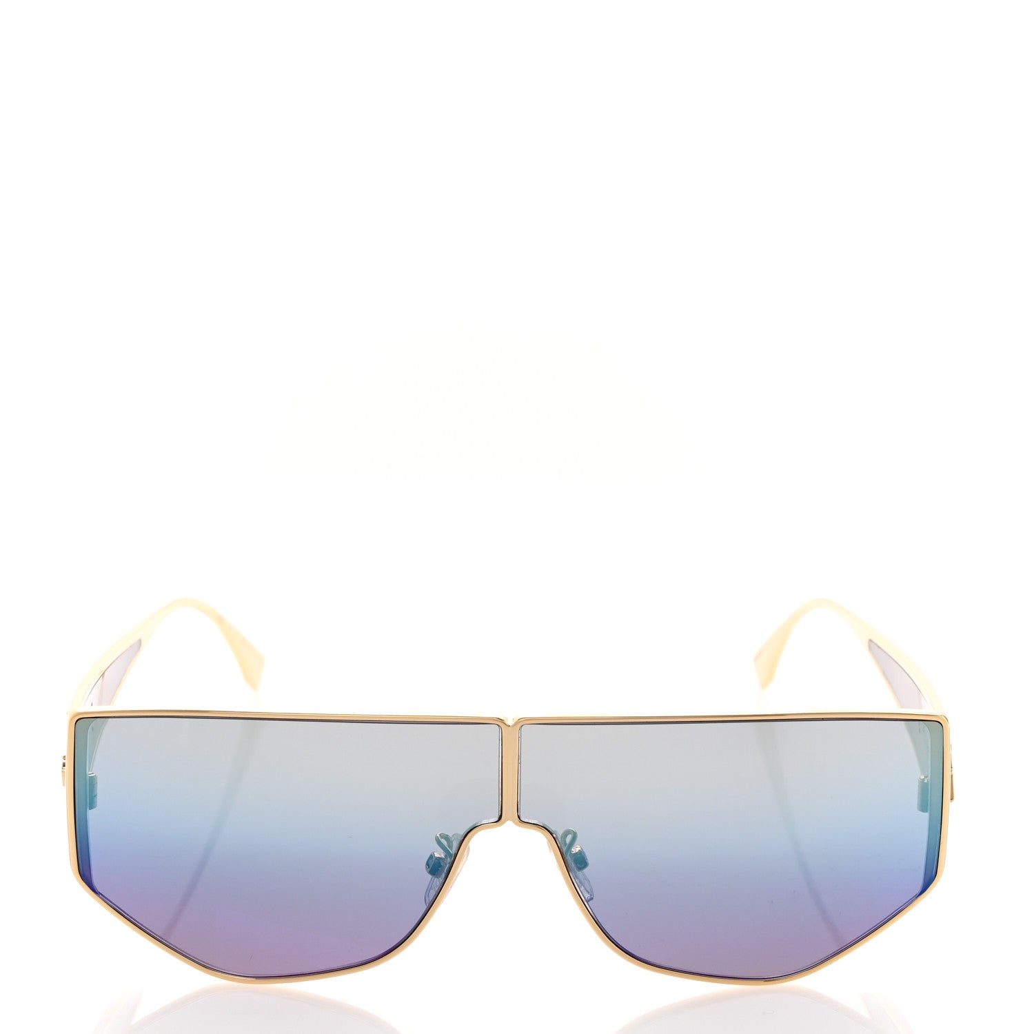 Fendi Metal Disco Geometric Sunglasses FE 40051/U Gold Blue Mirror 2 of 7