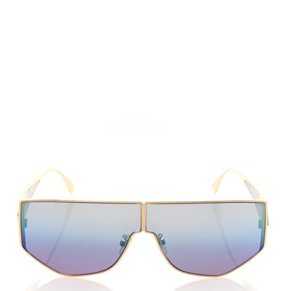 Fendi Metal Disco Geometric Sunglasses FE 40051/U Gold Blue Mirror 2 of 7