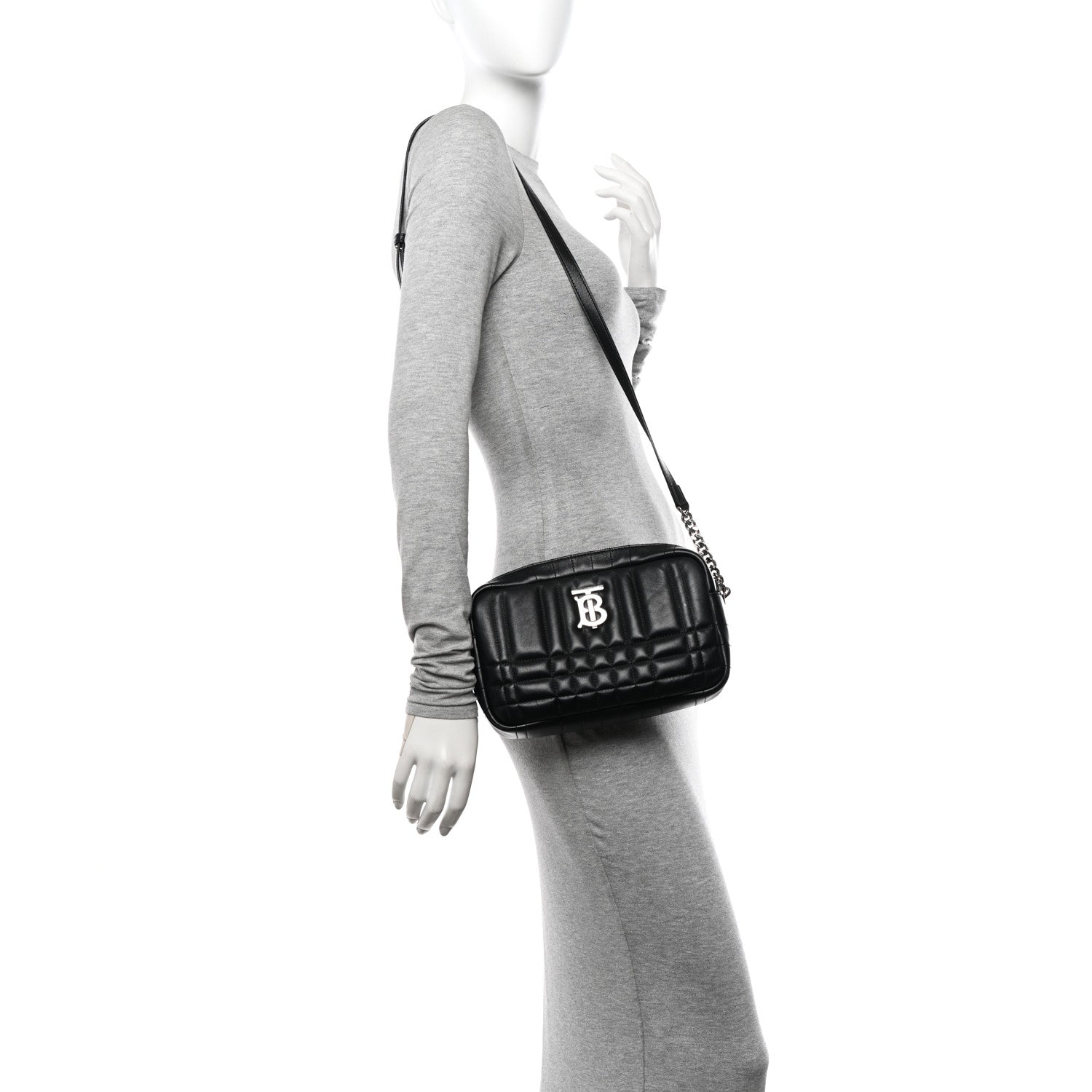 Burberry Calfskin Quilted Small Lola Camera Bag Black 1582248