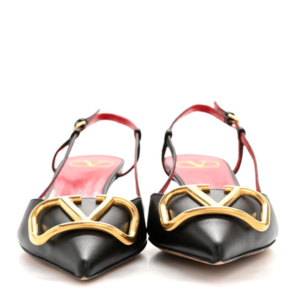 Valentino Garavani Calfskin Vlogo Slingback 40mm Pumps 36.5 Black 3 of 10