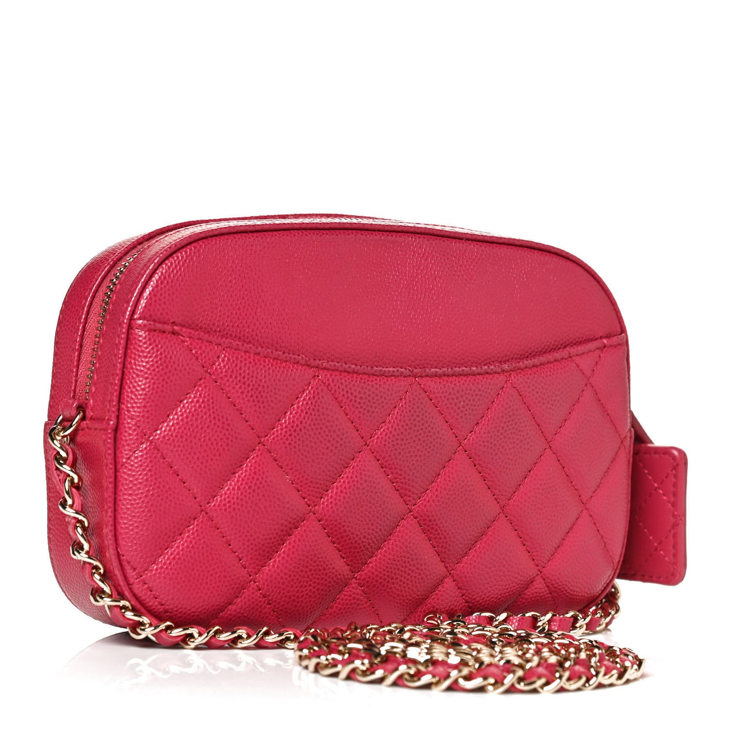 Caviar Quilted Camera Case Dark Pink