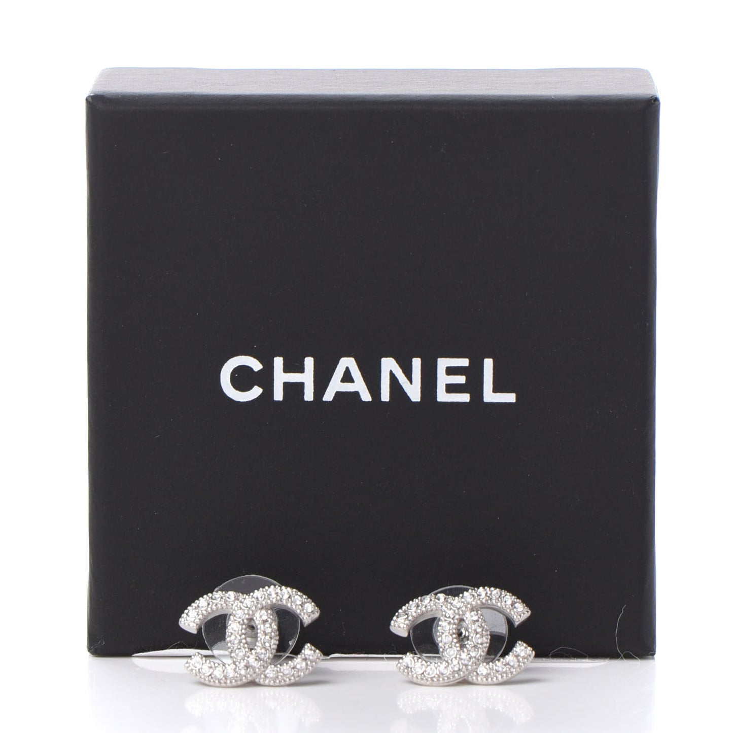 Crystal CC Earrings Silver