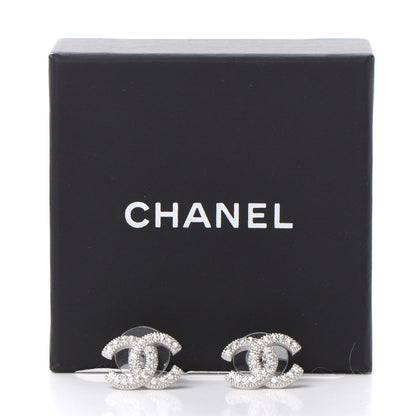 Chanel Crystal CC Earrings Silver 5 of 5