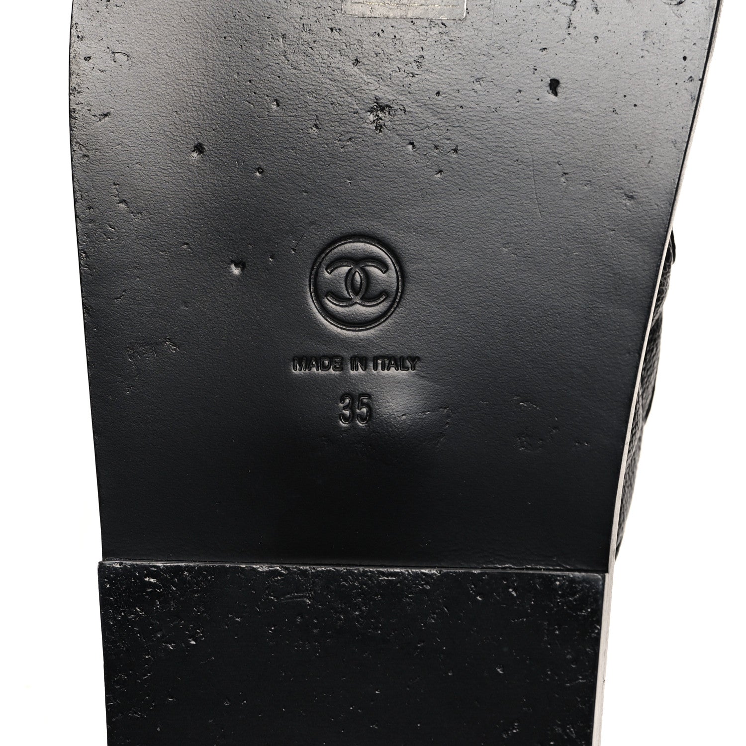 Chanel Grained Calfskin Velcro Dad Sandals 35 Black 7 of 11