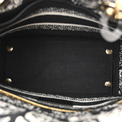 Christian Dior Canvas Embroidered Medium Plan de Paris Lady D-Lite Black White 5 of 13