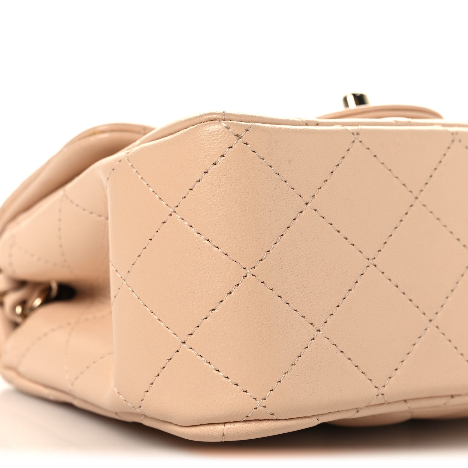 Chanel Lambskin Quilted Mini Square Flap Beige 9 of 10