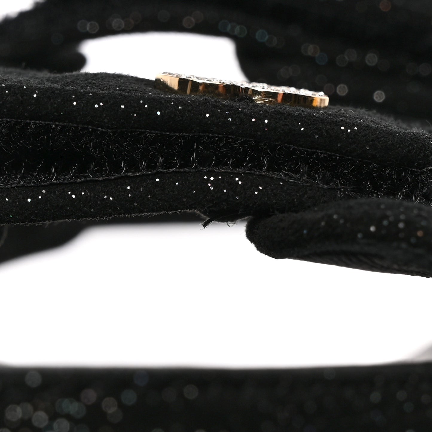Suede Kidskin Glitter Crystal Velcro Dad Sandals 39 Black Silver