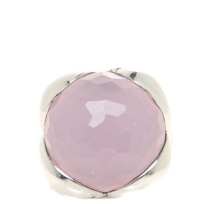 David Yurman Sterling Silver Rose Quartz Continuance Ring 54 7 1 of 4