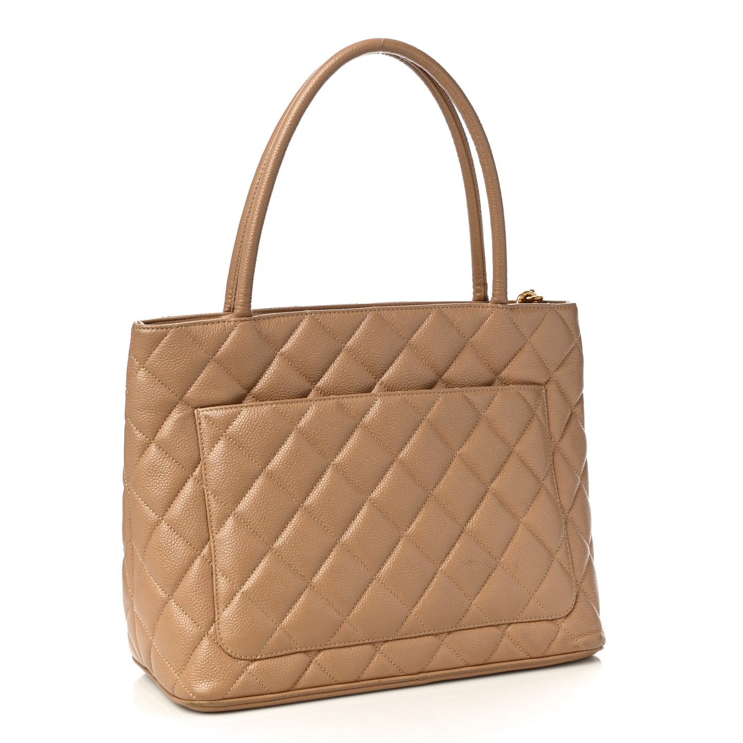 Caviar Quilted Medallion Tote Beige