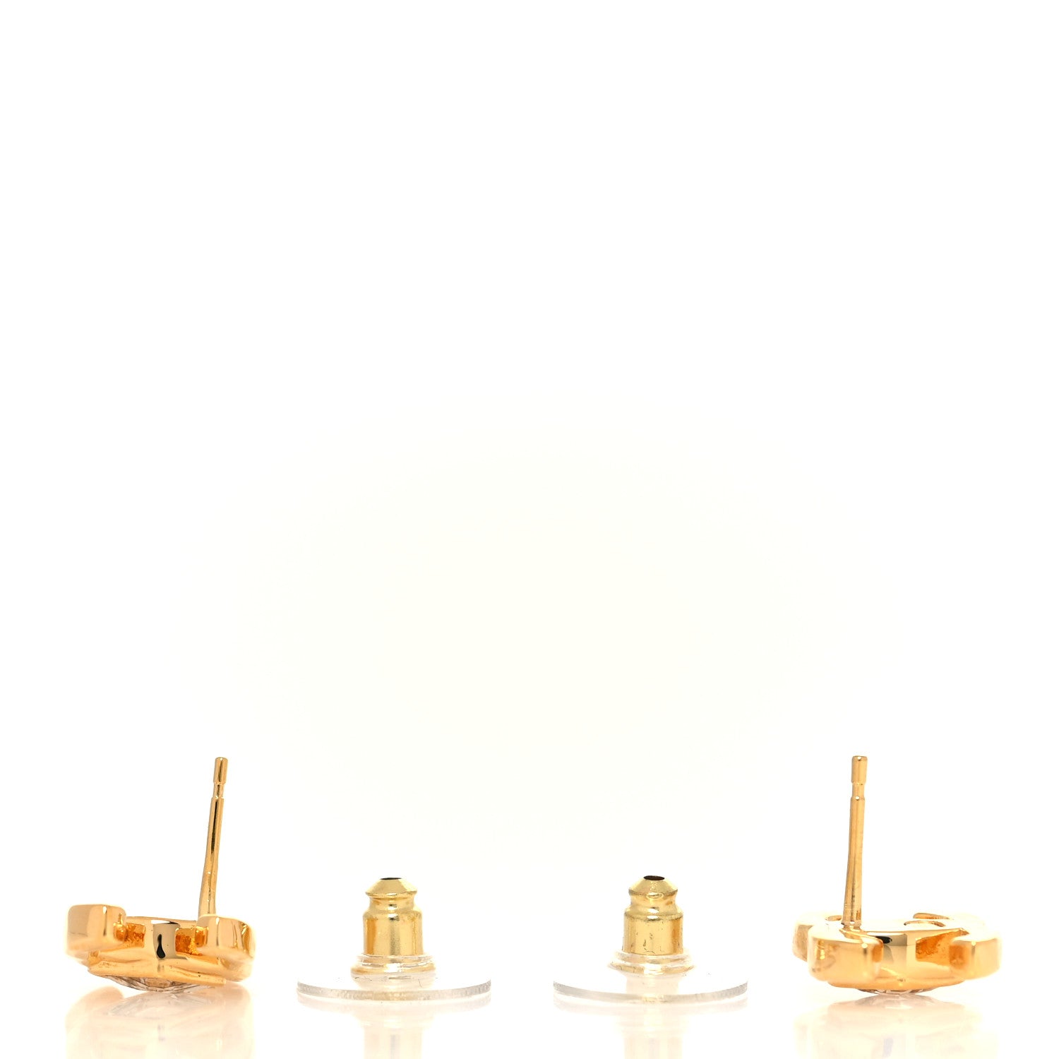 Chanel Metal Crystal CC Marquise Earrings Gold 3 of 5