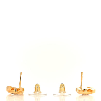 Chanel Metal Crystal CC Marquise Earrings Gold 3 of 5