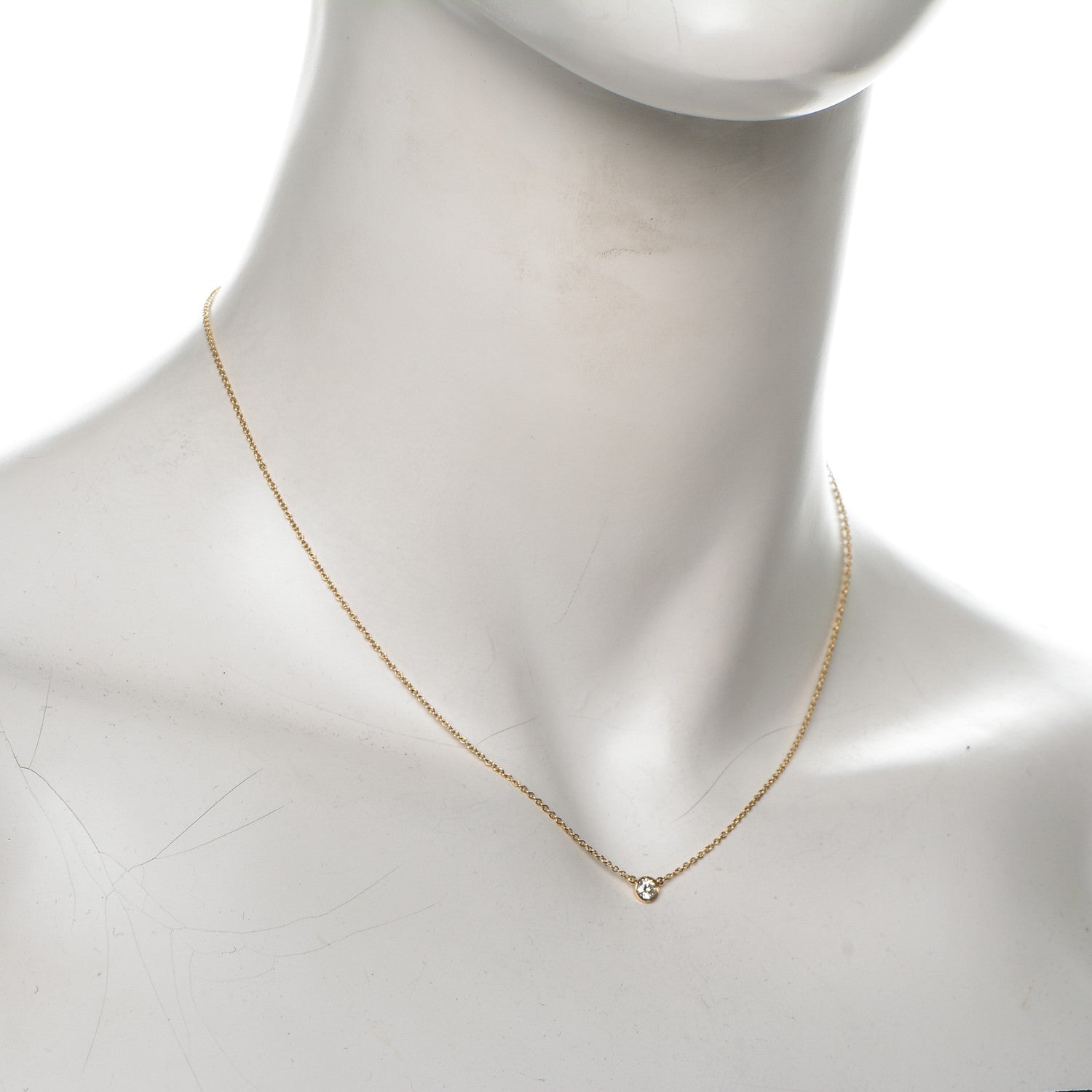 Tiffany 18K Yellow Gold Diamond .24ct Elsa Peretti Diamonds by the Yard Pendant Necklace 2 of 7