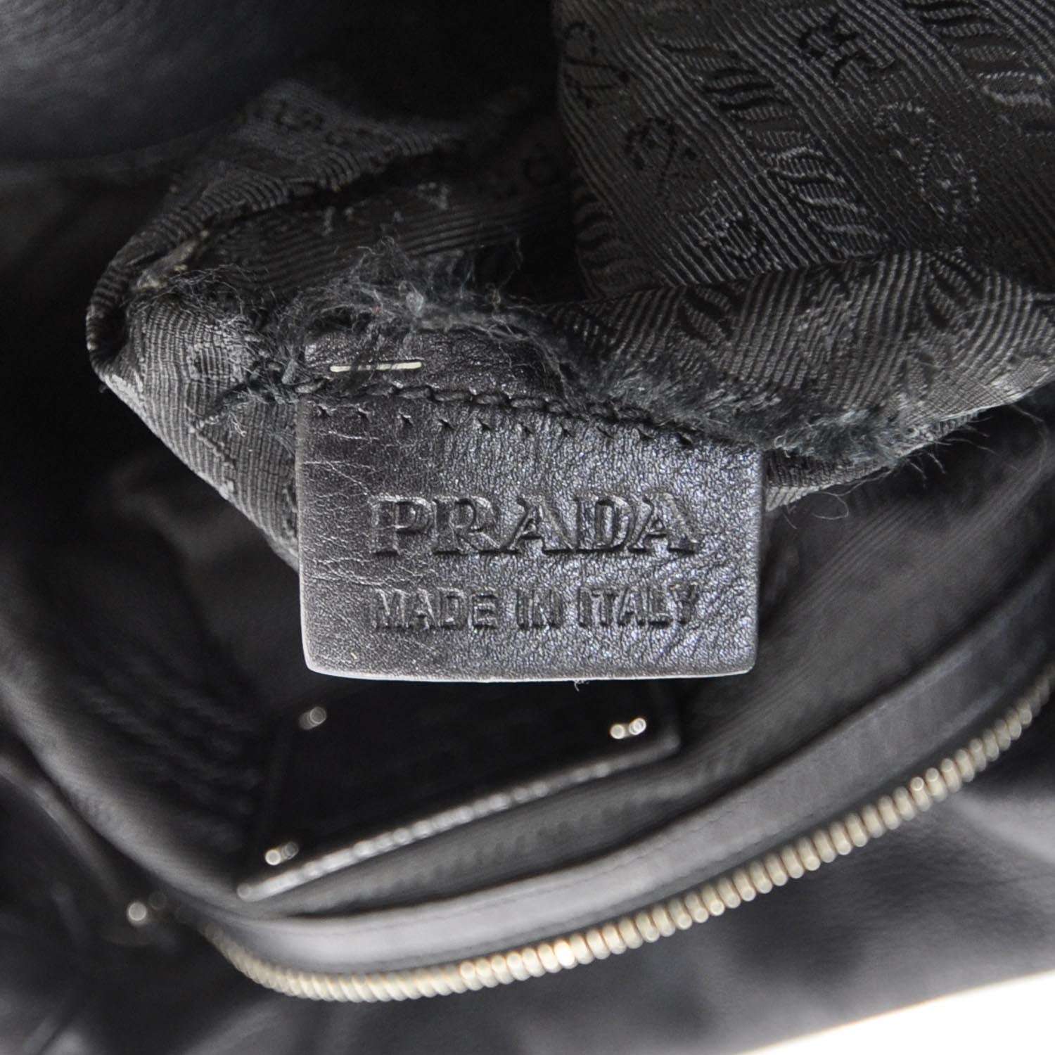 Prada Leather Easy Foldover Pushlock Satchel Black 8 of 10