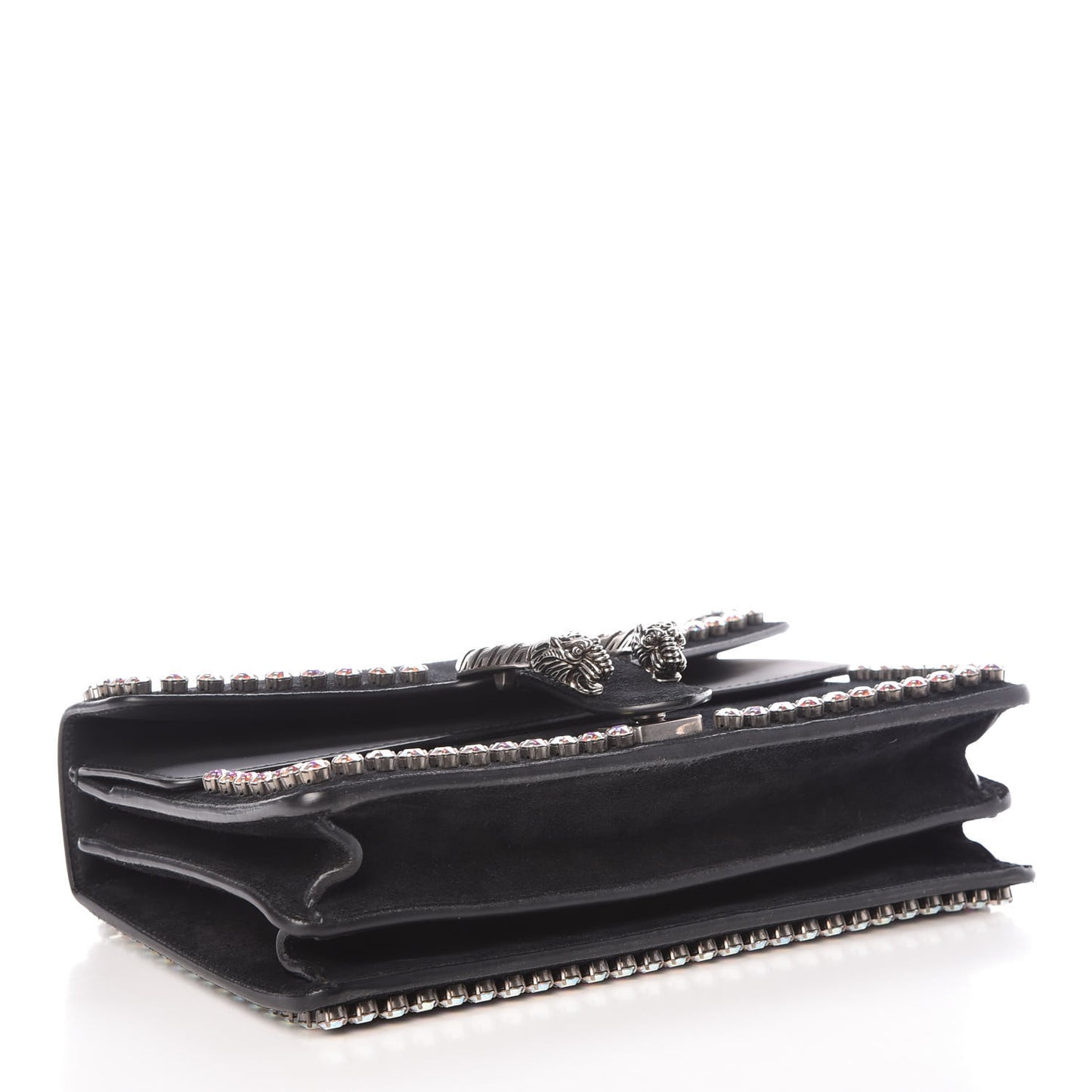 Suede Crystal Small Dionysus Shoulder Bag Black