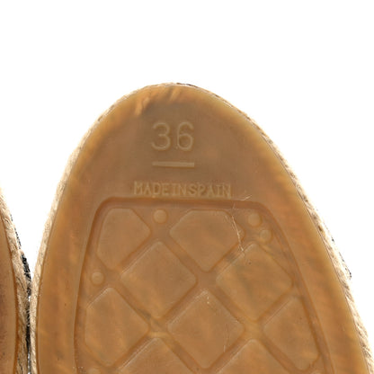 Chanel Lambskin Quilted CC Chain Espadrille Mules 36 Black Navy 6 of 9