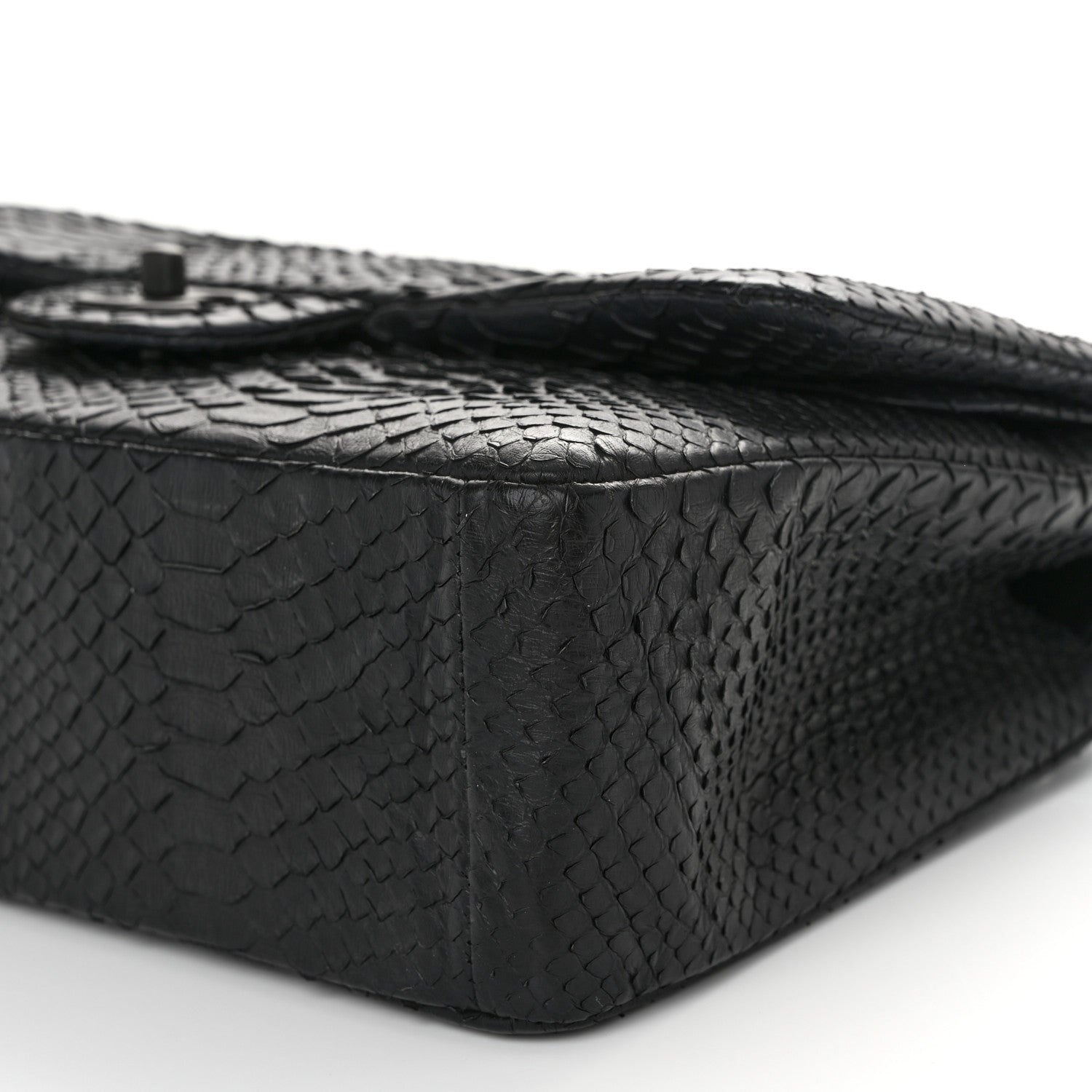 Chanel Snakeskin Jumbo Double Flap So Black 9 of 10