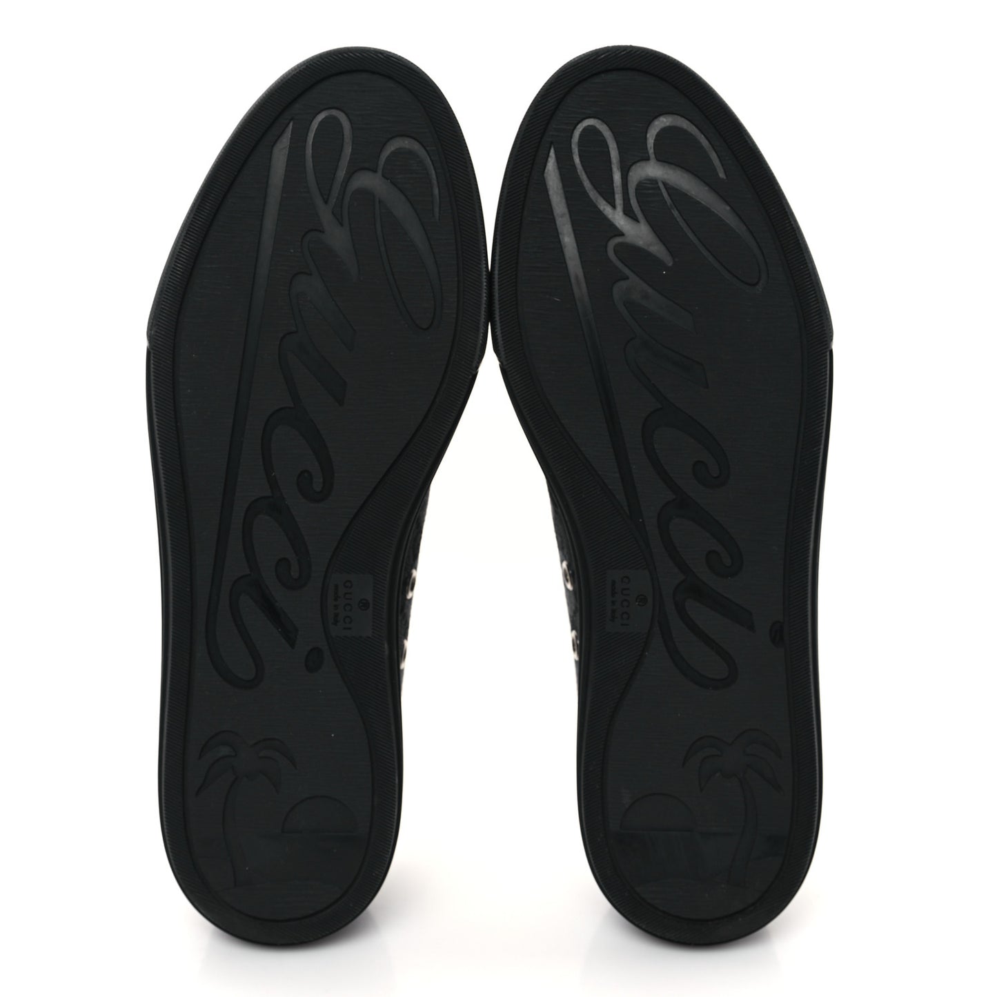GG Monogram Calfskin Womens Low Top Sneakers 38 Piombo Black