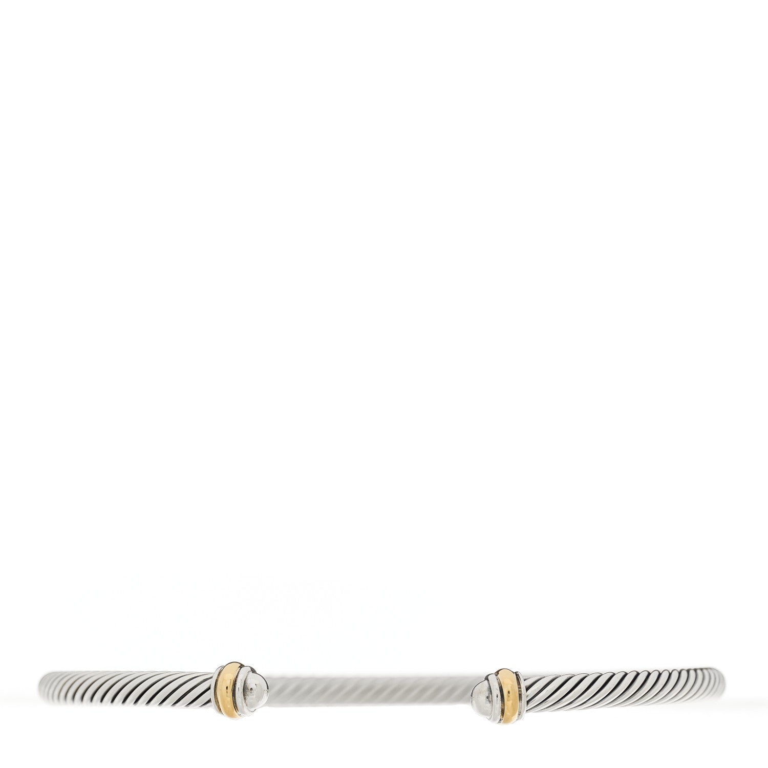 David Yurman Sterling Silver 18K Yellow Gold 4mm Cable Classics Bracelet 1 of 4