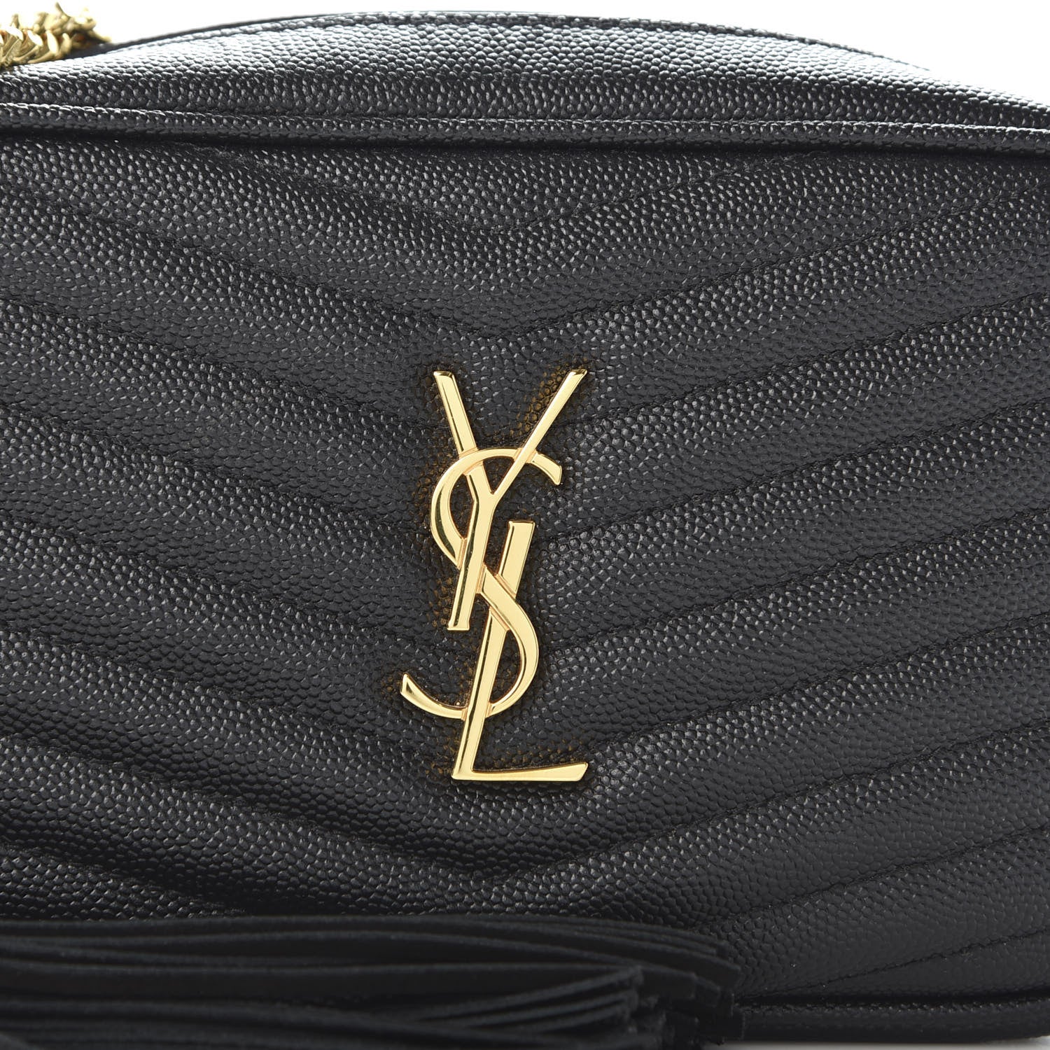 Saint Laurent Grain De Poudre Matelasse Monogram Mini Lou Camera Bag Black 9 of 10