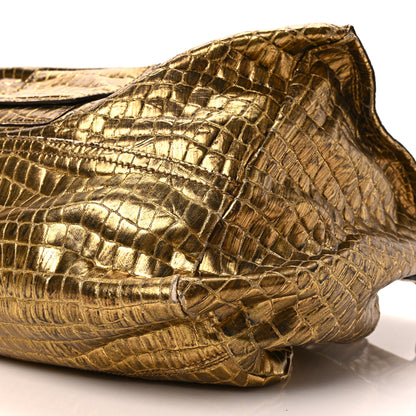 Givenchy Metallic Calfskin Crocodile Embossed Medium Pandora Gold 7 of 7