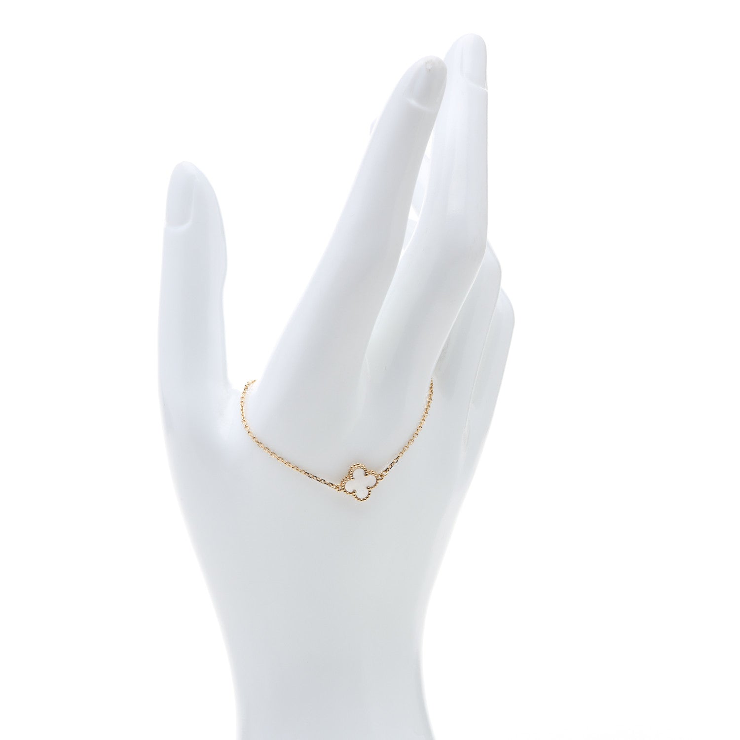 Van Cleef & Arpels 18K Yellow Gold Mother of Pearl Sweet Alhambra Bracelet 2 of 6