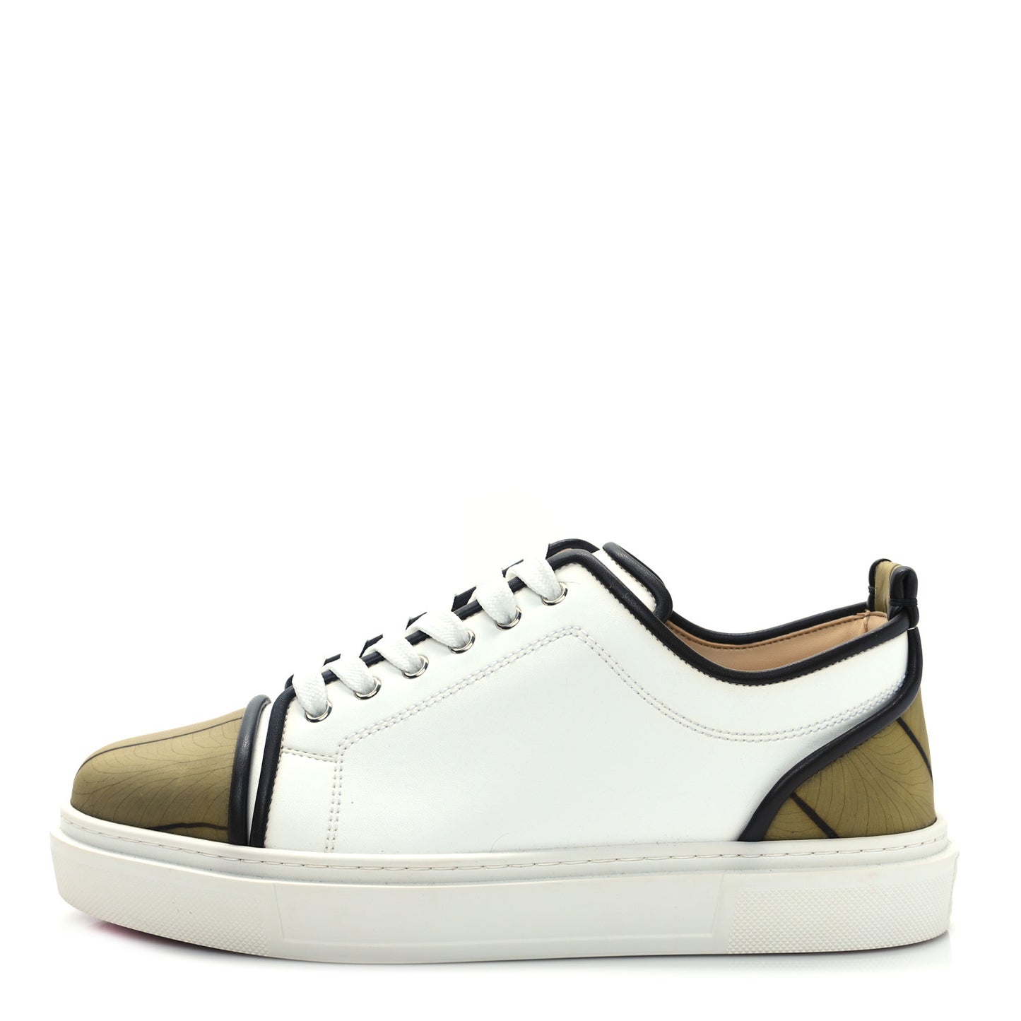 Calfskin Mens Adolon Junior Low Top Sneaker 42 White Kaki