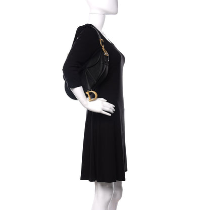 Christian Dior Grained Calfskin Saddle Bag Black 2 of 11