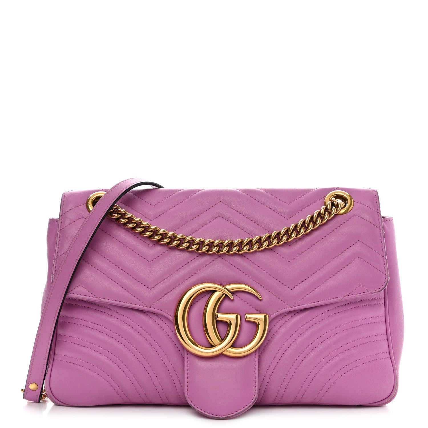 Gucci Calfskin Matelasse Medium GG Marmont Shoulder Bag Candy Mousse 1 of 20
