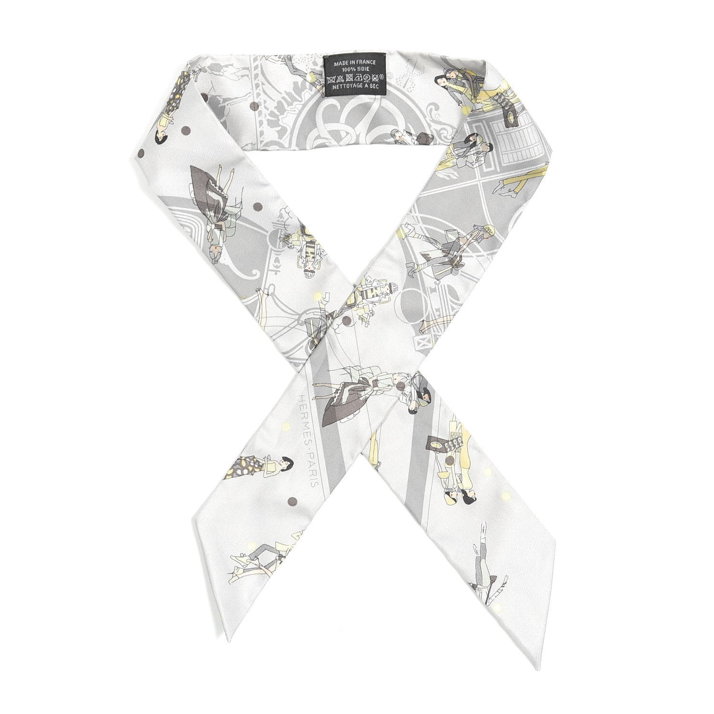 Silk Ex-Libris Les Parisie Twilly Gris Perle Jaune Soufre