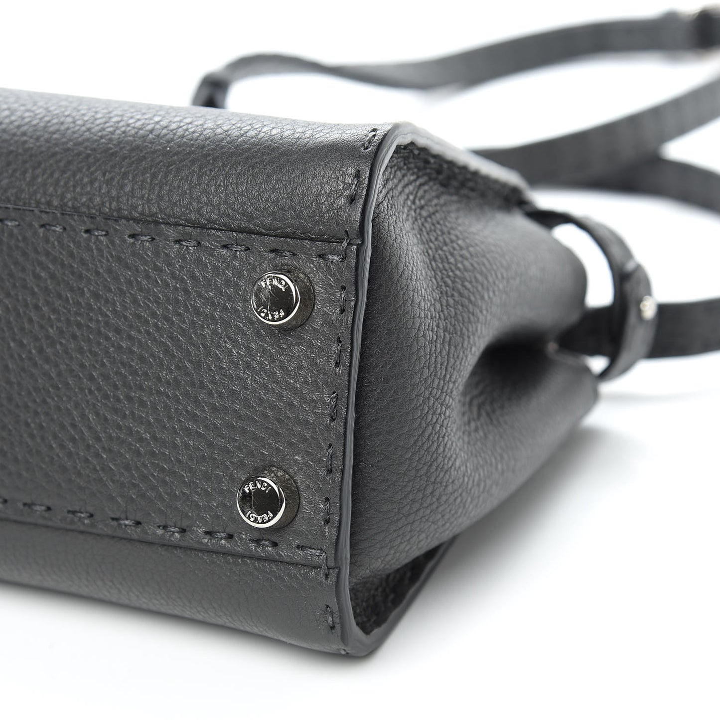 Cuoio Romano Selleria Bi-Color Mini Peekaboo Iconic Satchel Asfalto Latte