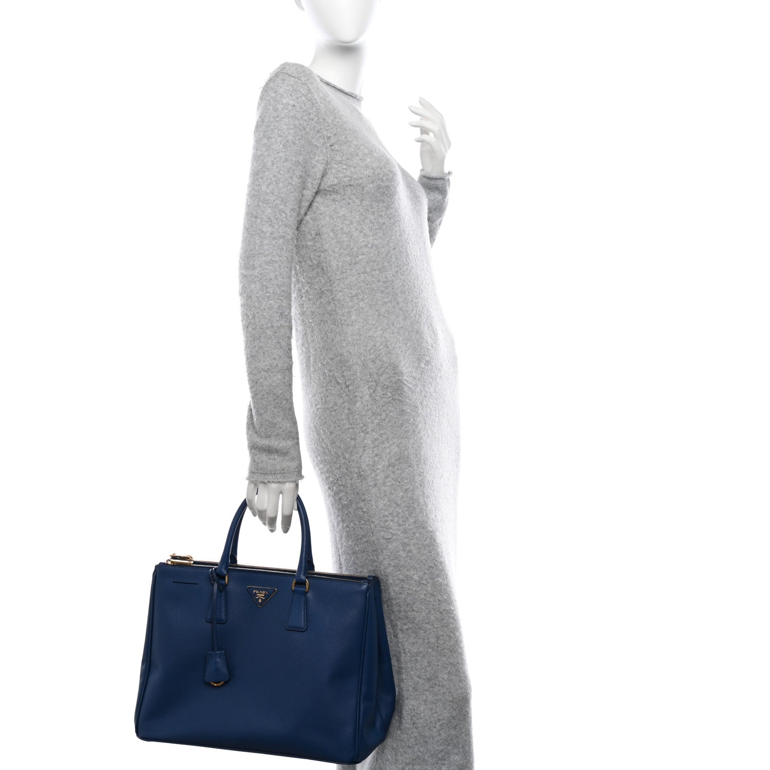 Prada Saffiano Large Galleria Double Zip Tote Bluette 2 of 11