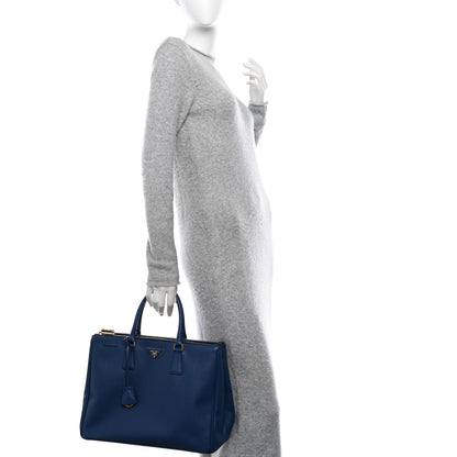 Prada Saffiano Large Galleria Double Zip Tote Bluette 2 of 11