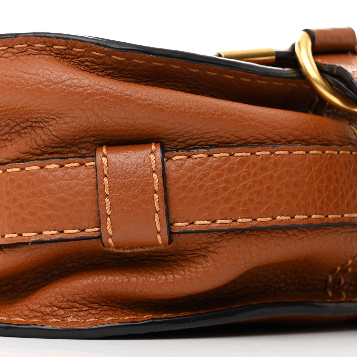 Chloe Grained Calfskin Small Marcie Saddle Bag Tan 9 of 10