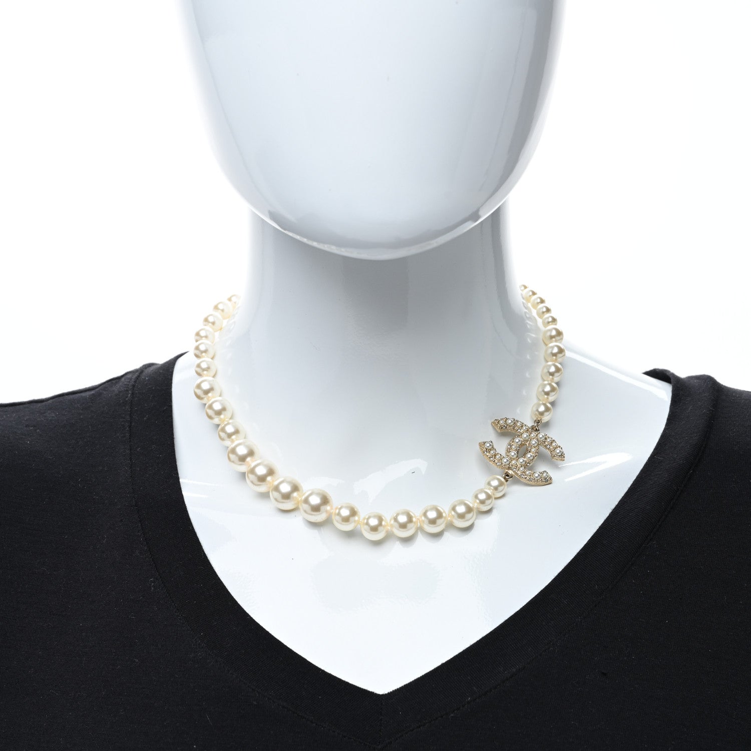 Chanel Pearl CC 100th Anniversary Necklace Light Gold 2 of 4