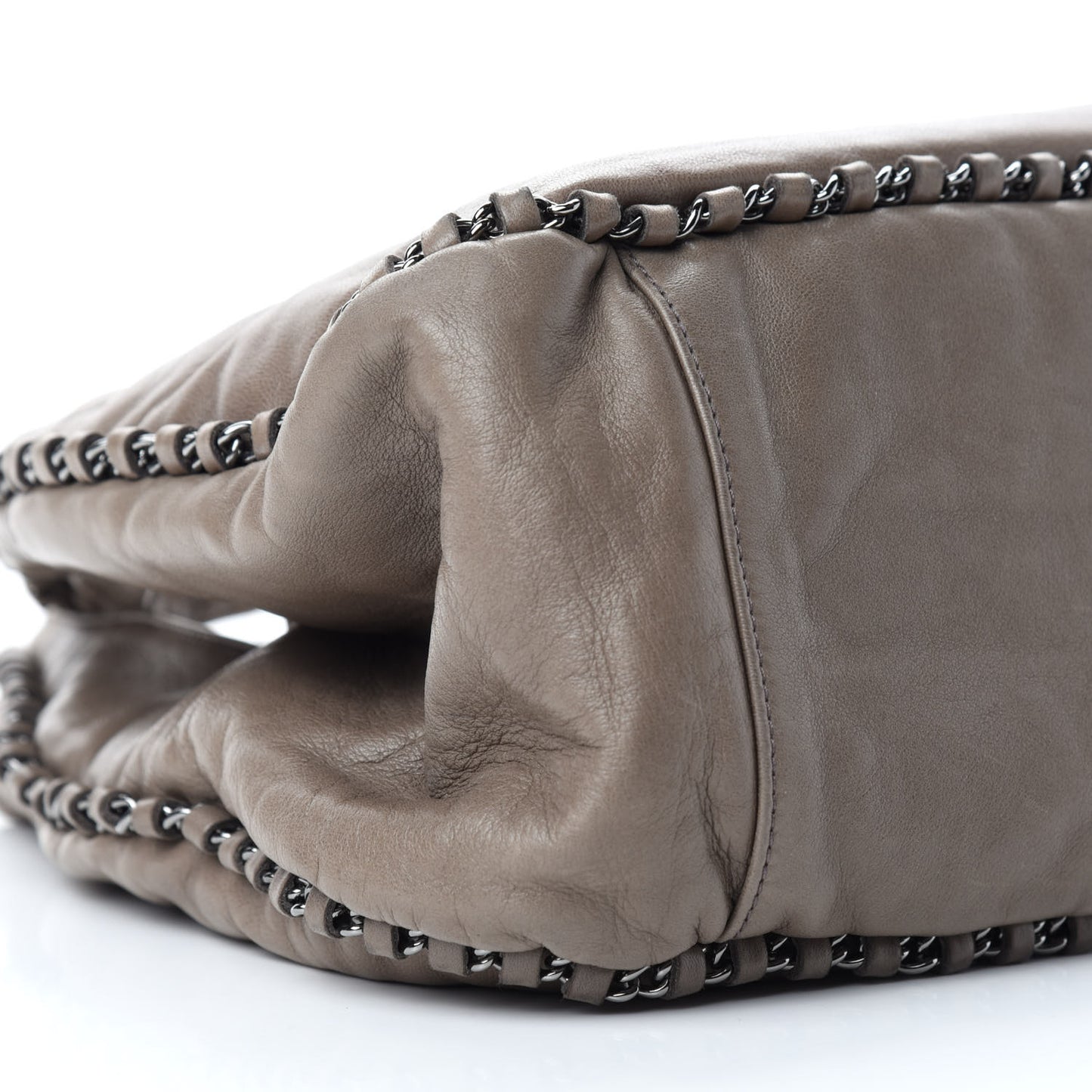 Lambskin Chain Hobo Grey