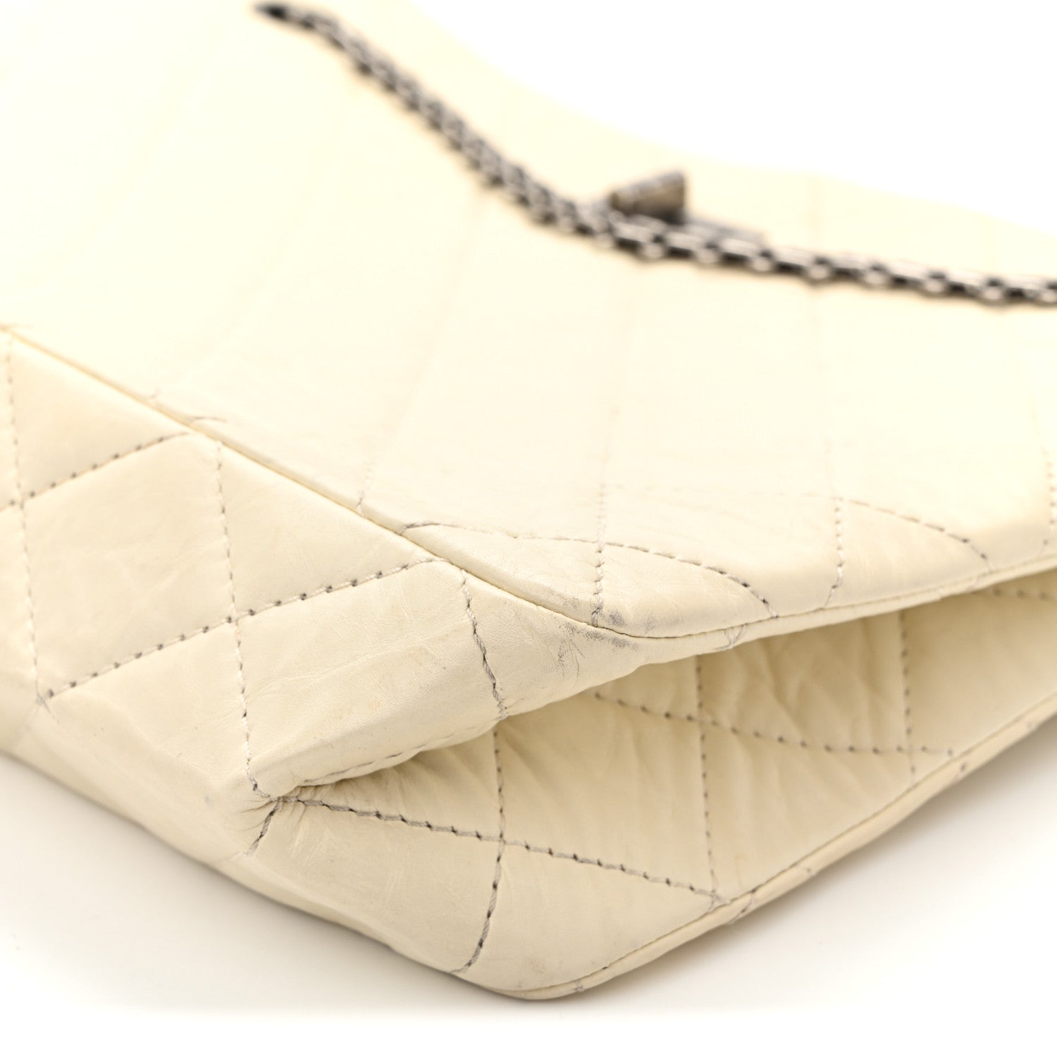 Chanel Aged Calfskin Quilted Reissue 2.55 Tote Ivory 10 of 14