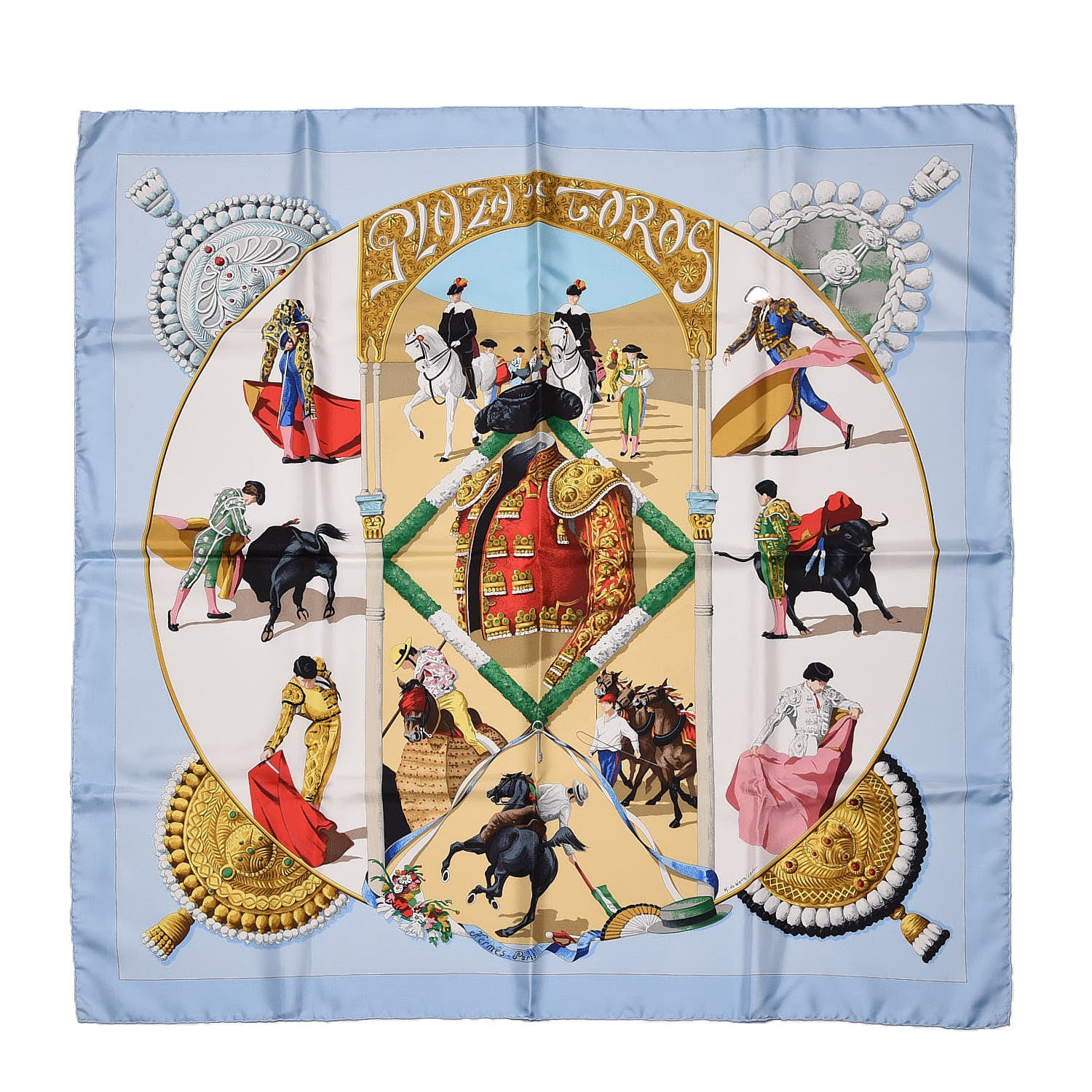 Hermes Silk Plaza De Toros Scarf 90 1 of 7