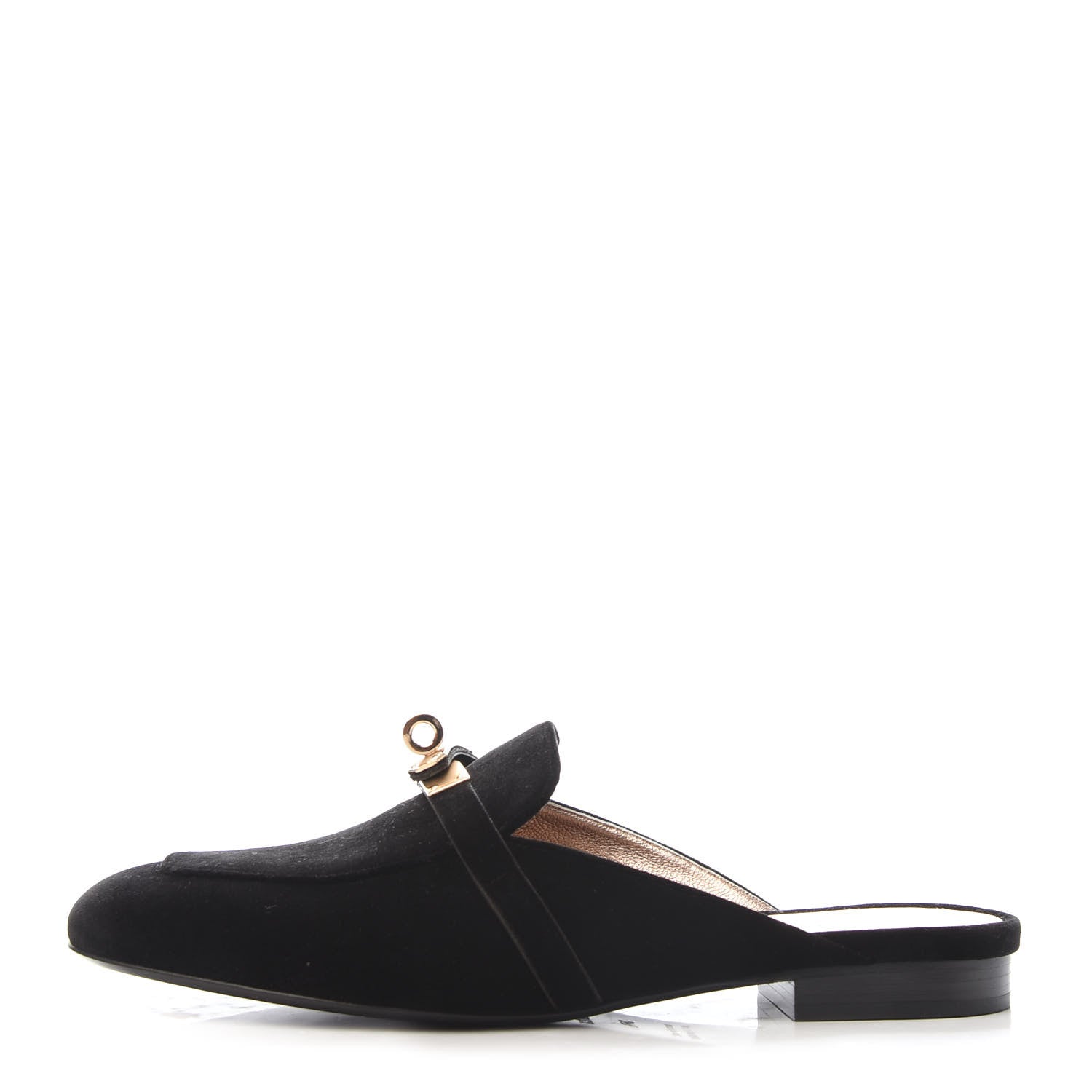 Hermes Velvet Goatskin Oz Mules 38.5 Black 1 of 8