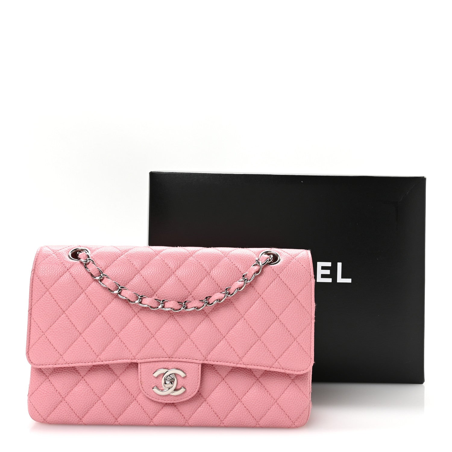 Chanel Caviar Quilted Medium Double Flap Pink 11 of 11
